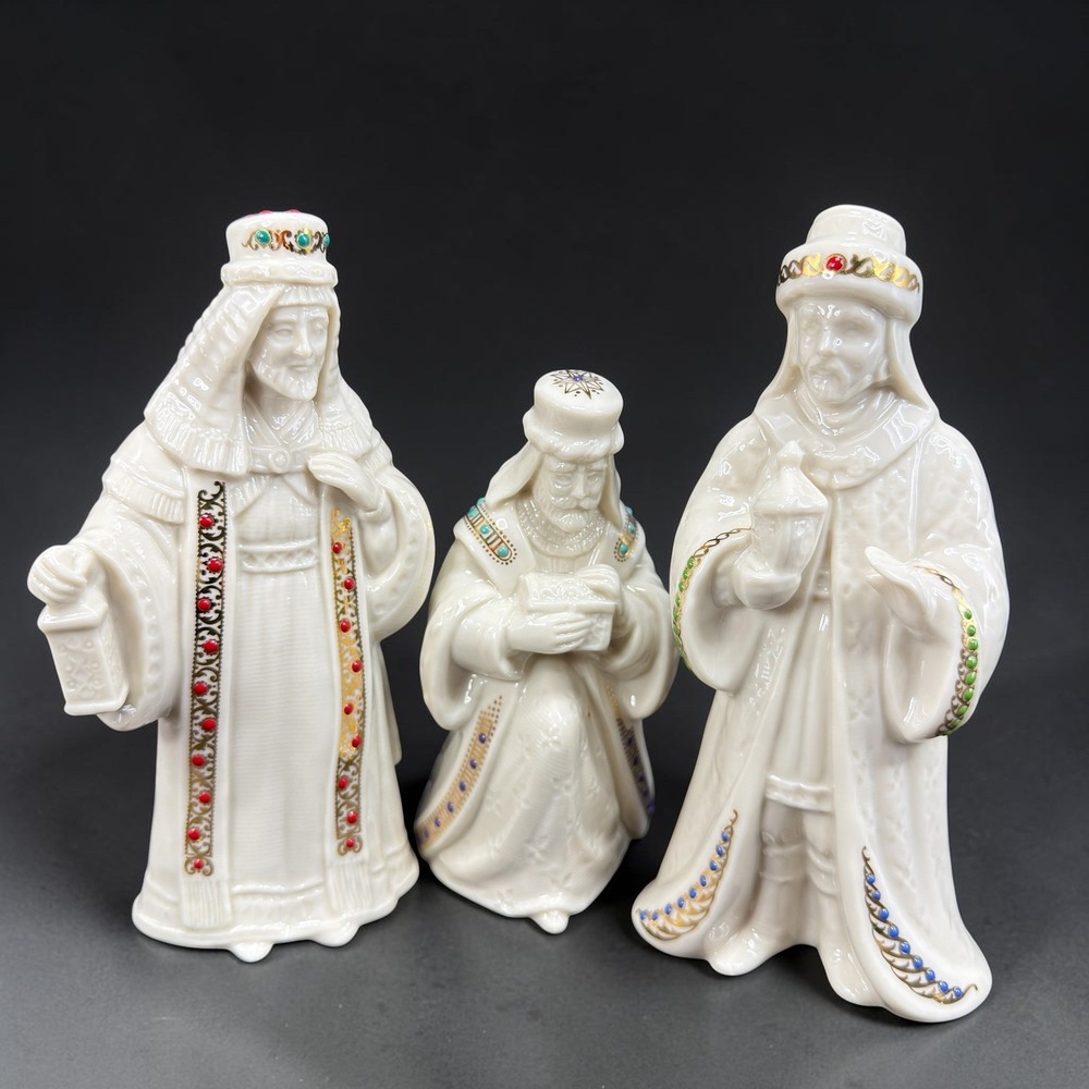 Lenox China Jewels Three Kings Nativity Set Balthazar Gaspar Melchior 1994 NEW